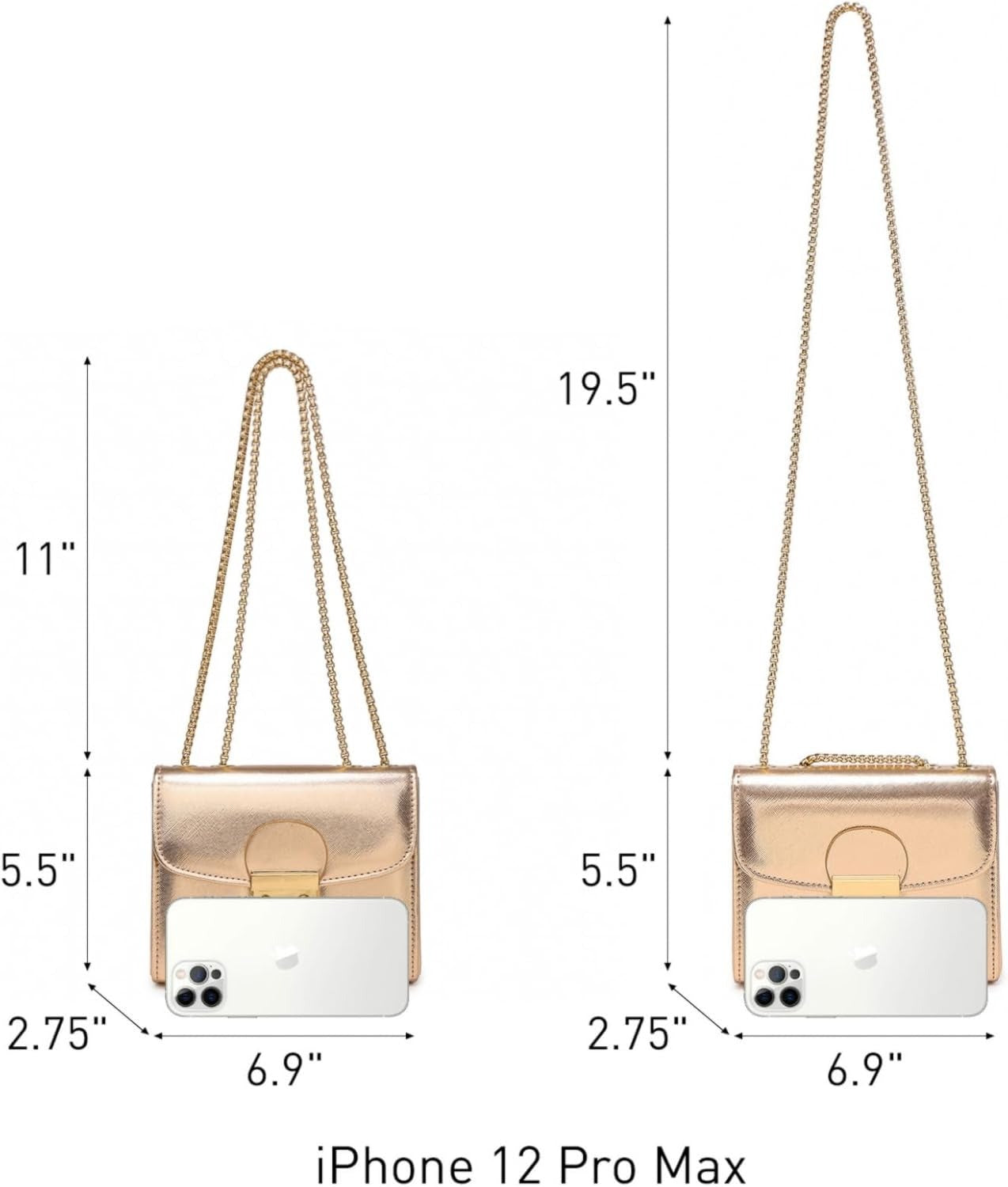Women Small Crossbody Bag Designer Evening Bag Clutch Purse Handbag for Wedding/Prom/Party with Double Chain Strap | Small, Designer