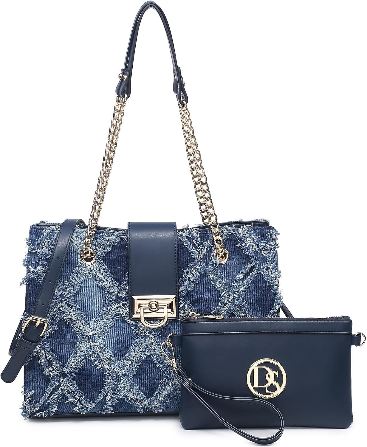 Leather Handbag Tote Hobo Bag for Women Shoulder Purse Top Handle Satchel Bag with Matching Clutch