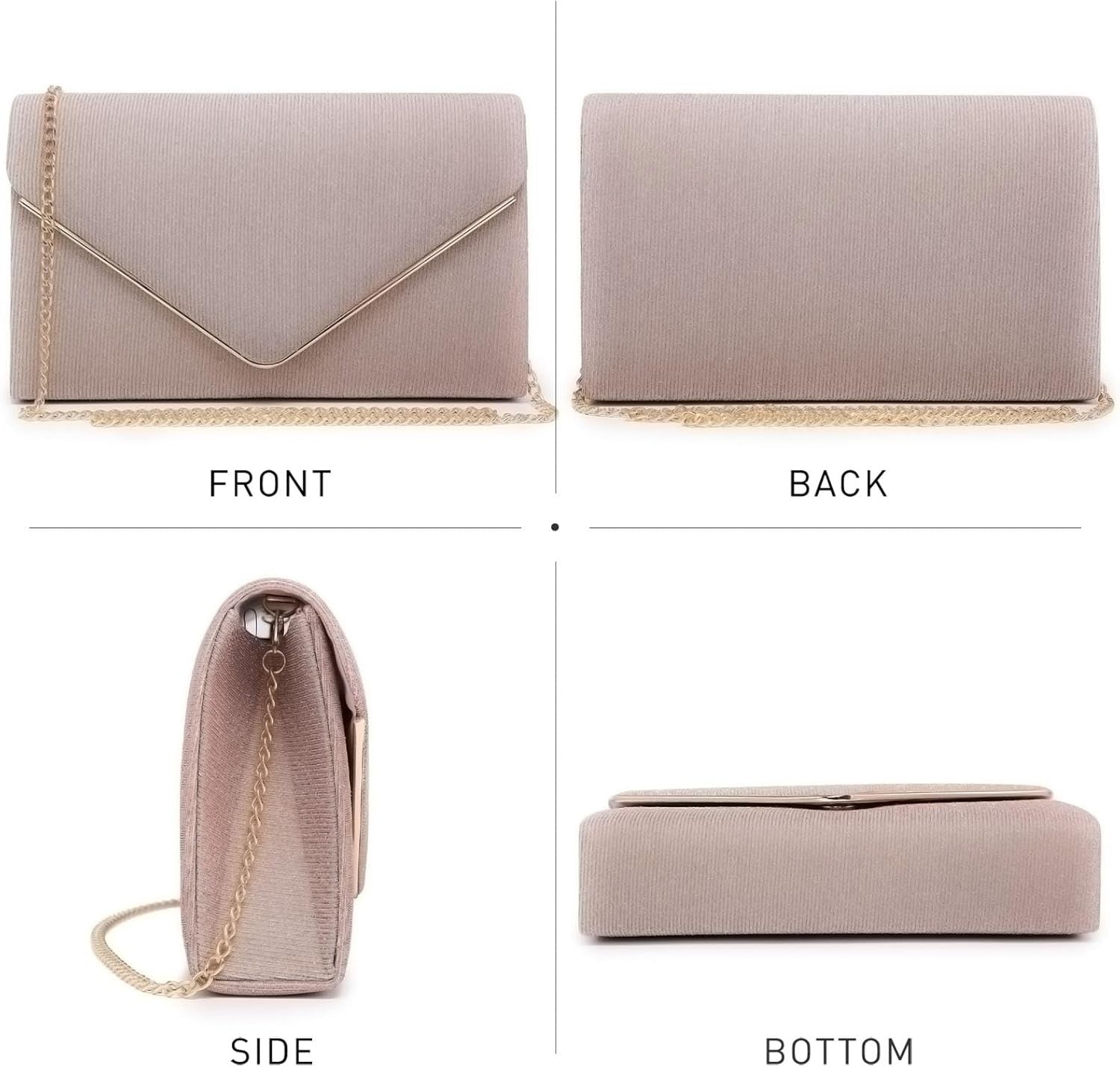 Women Glistening Clutches Handbags Evening Bags Wedding Purses Cocktail Prom Party Clutches