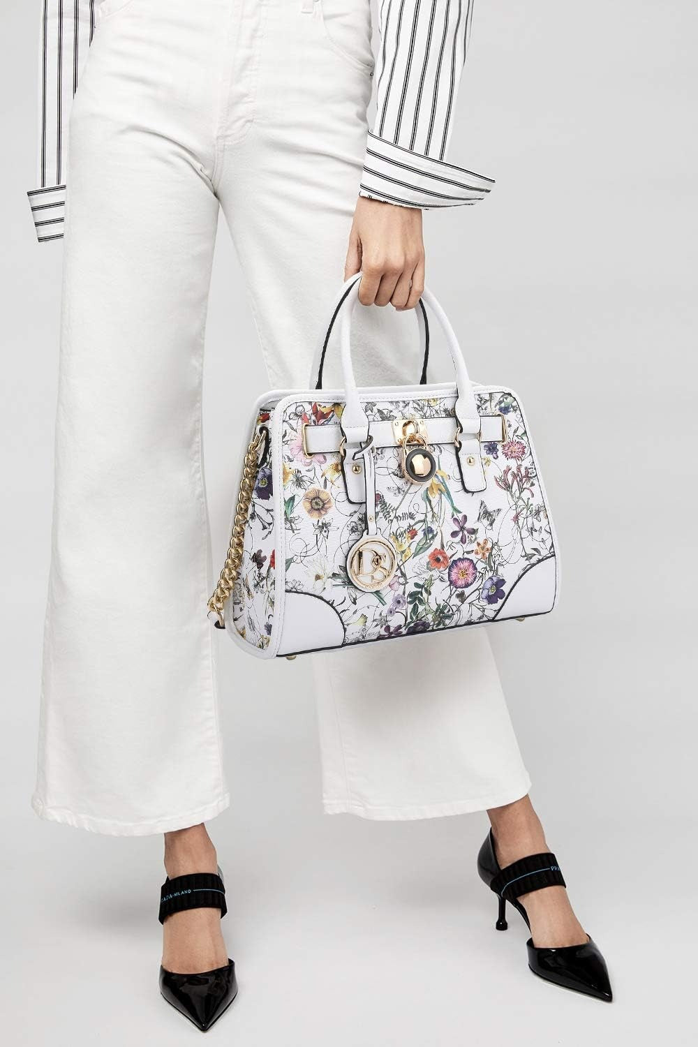 Women Flower Handbags Top Handle Satchel Purse Shoulder Bag Hobo Bag Work Bag Set