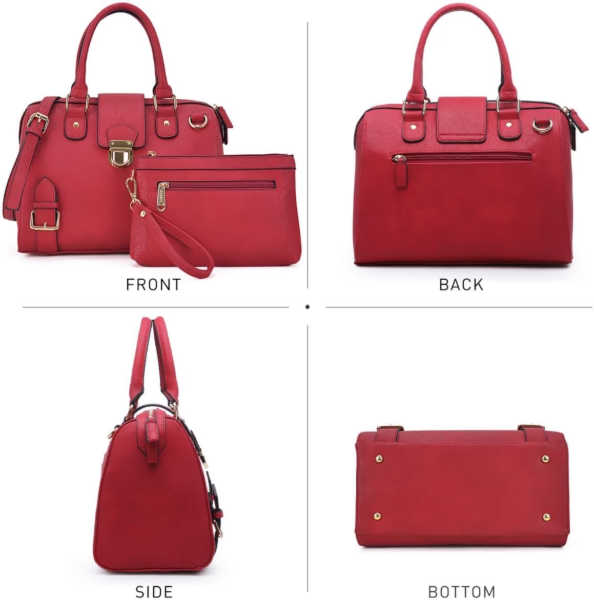 Women Barrel Handbags Fashion Satchel Bags Top Handle Shoulder Purses Vegan Leather Work Tote