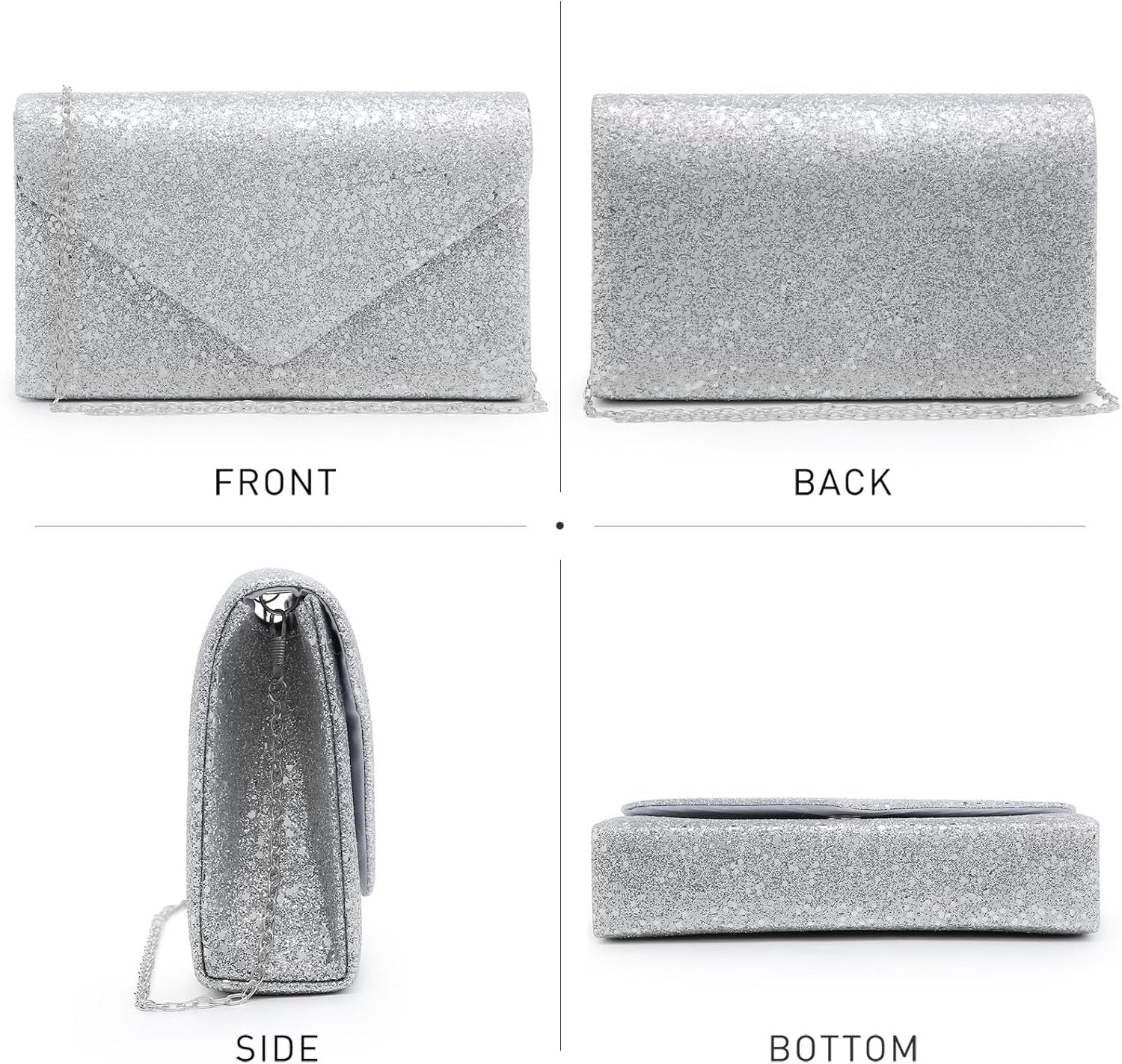 Women Glitter Evening Bags Formal Clutches Wedding Purses Party Dressy Clutch Purse Cocktail Prom Handbags