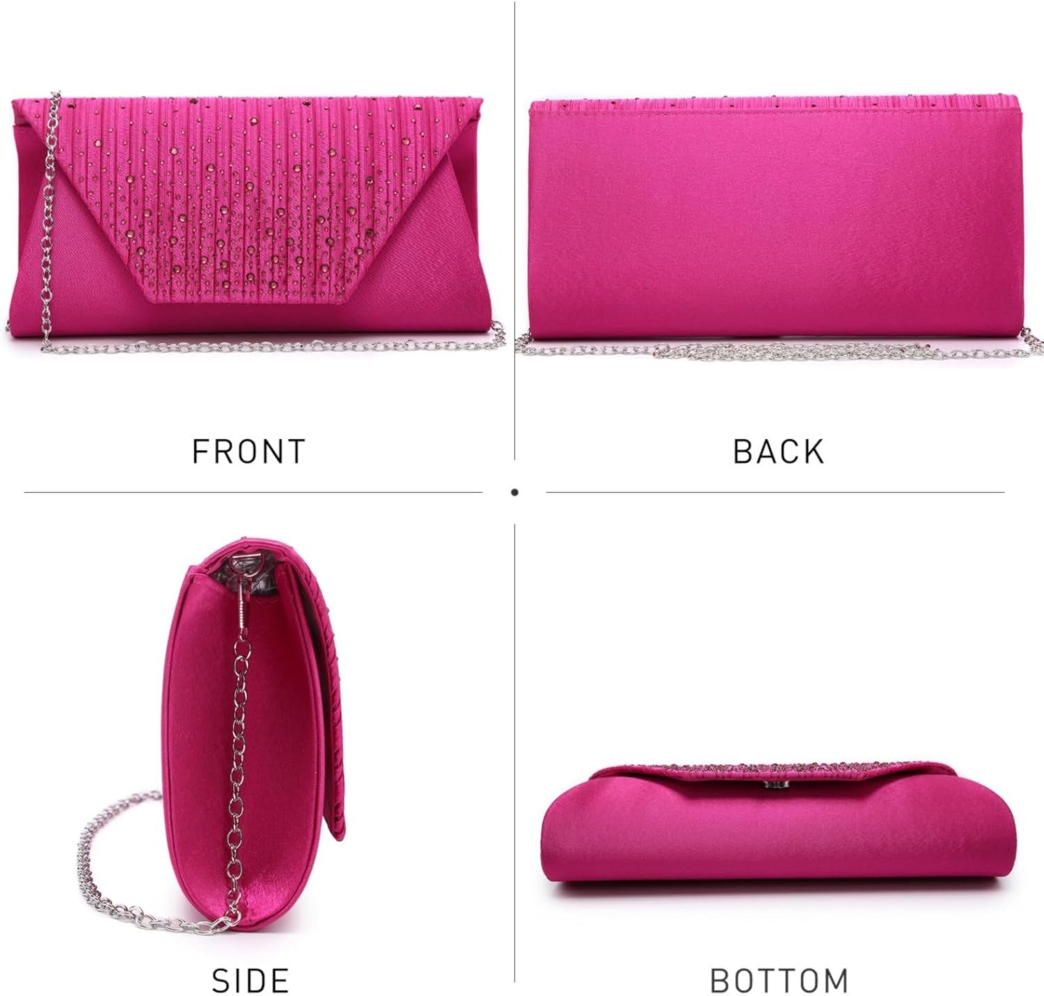 Women Evening Bags Wedding Purses Handbags Party Clutches Cocktail Prom Formal Clutch with Glitter Rhinestones