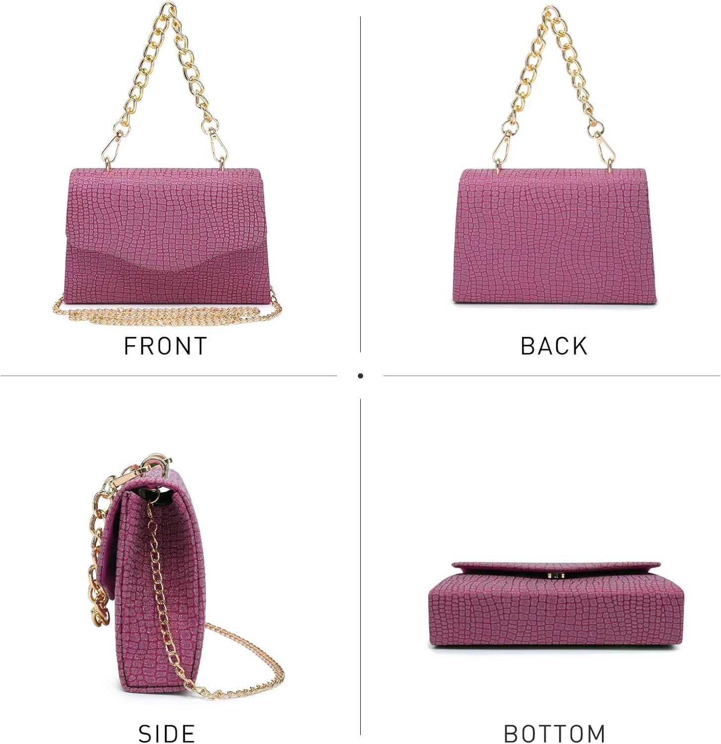 Women Sparkling Glitter Evening Handbag Top Handle Clutch Purse for Wedding Party Prom Cocktail Bridal