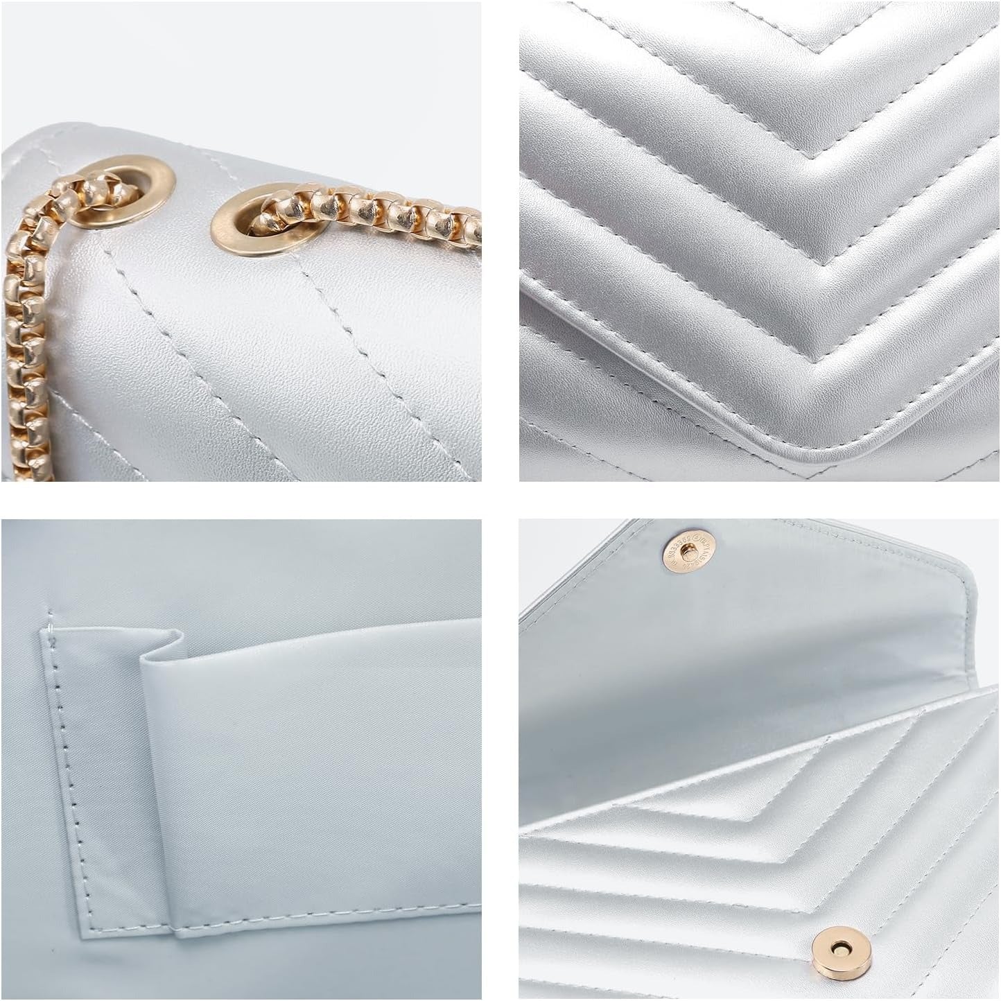 Women Small Quilted Crossbody Bags Stylish Designer Evening Bag Clutch Purses and Handbags with Chain Shoulder Strap