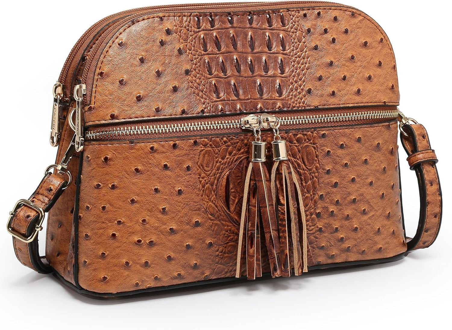 Women Tassel Zipper Pocket Crossbody Bag Shoulder Purse Fashion Travel Bag with Multi Pockets