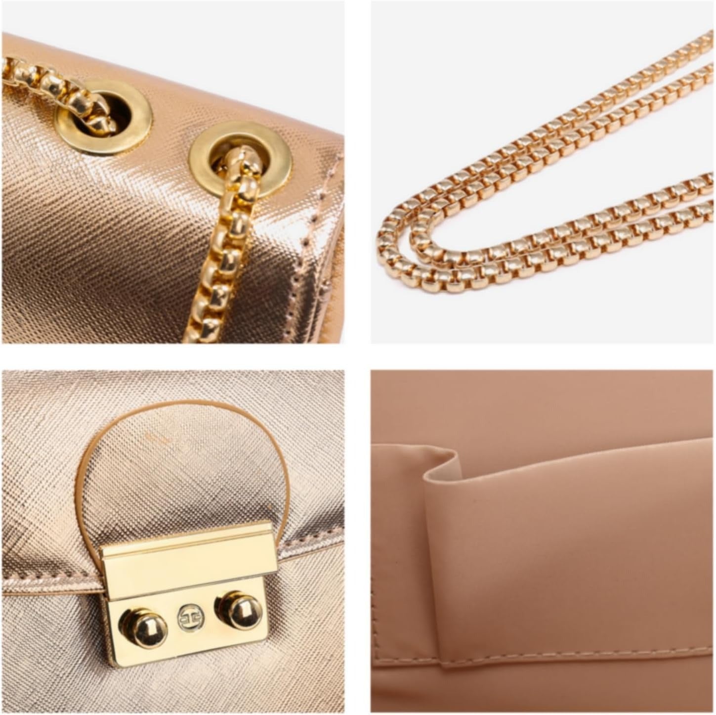 Women Small Crossbody Bag Designer Evening Bag Clutch Purse Handbag for Wedding/Prom/Party with Double Chain Strap | Small, Designer