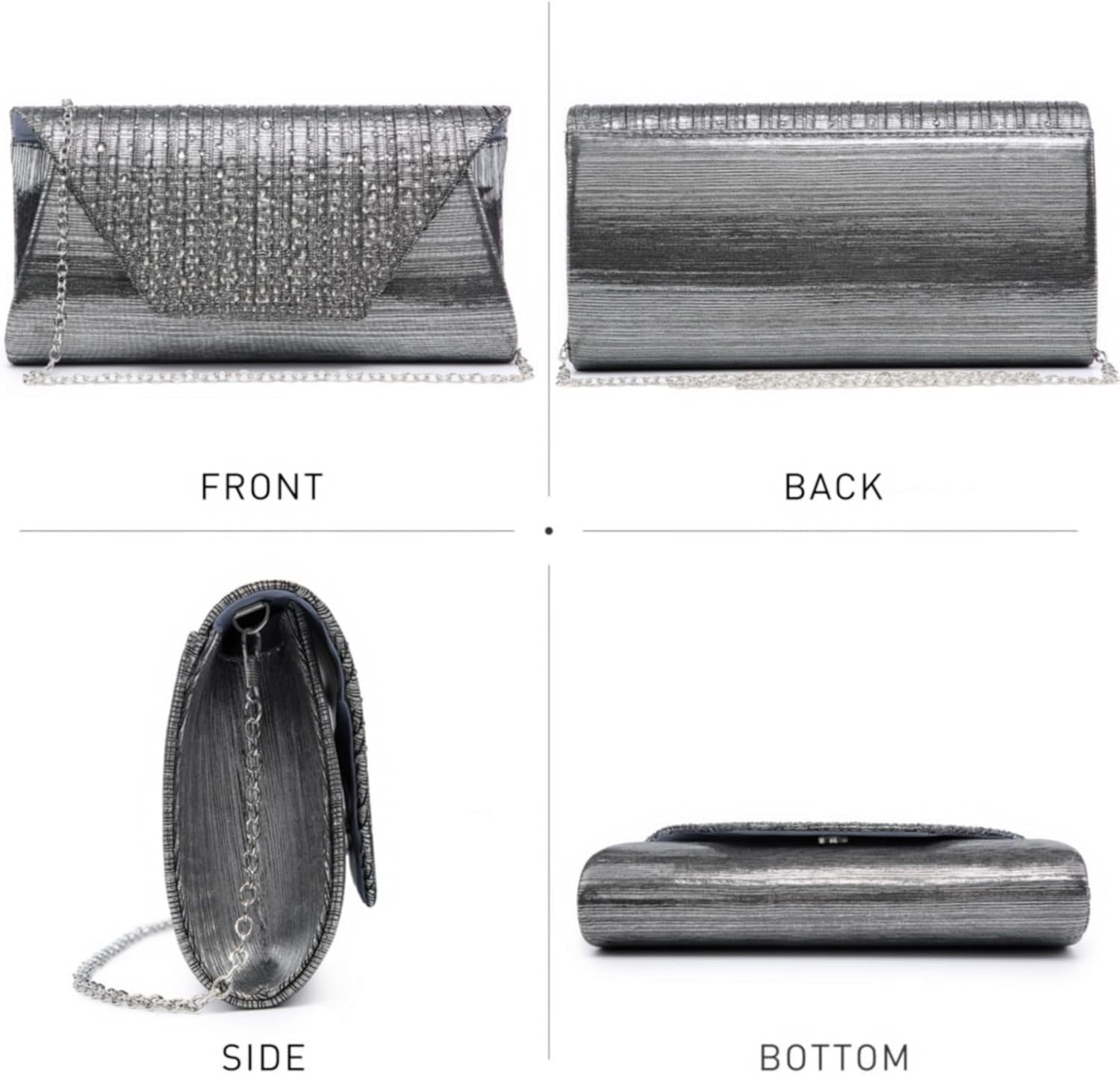 Women Evening Bags Wedding Purses Handbags Party Clutches Cocktail Prom Formal Clutch with Glitter Rhinestones