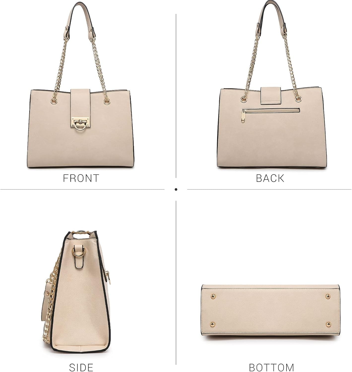 Leather Handbag Tote Hobo Bag for Women Shoulder Purse Top Handle Satchel Bag with Matching Clutch