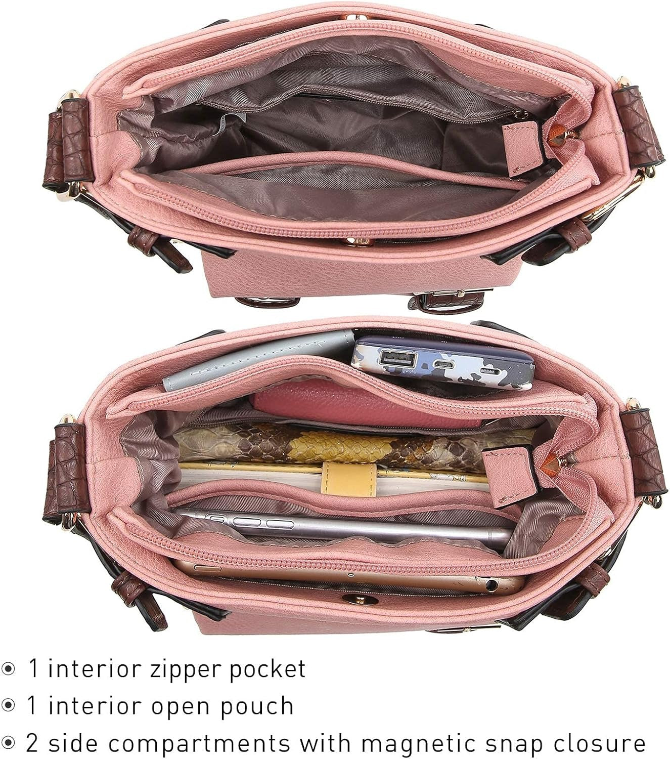 Women Lightweight Crossbody Bags Soft Vegan Leather Messenger Bag Shoulder Bag Travel Purse