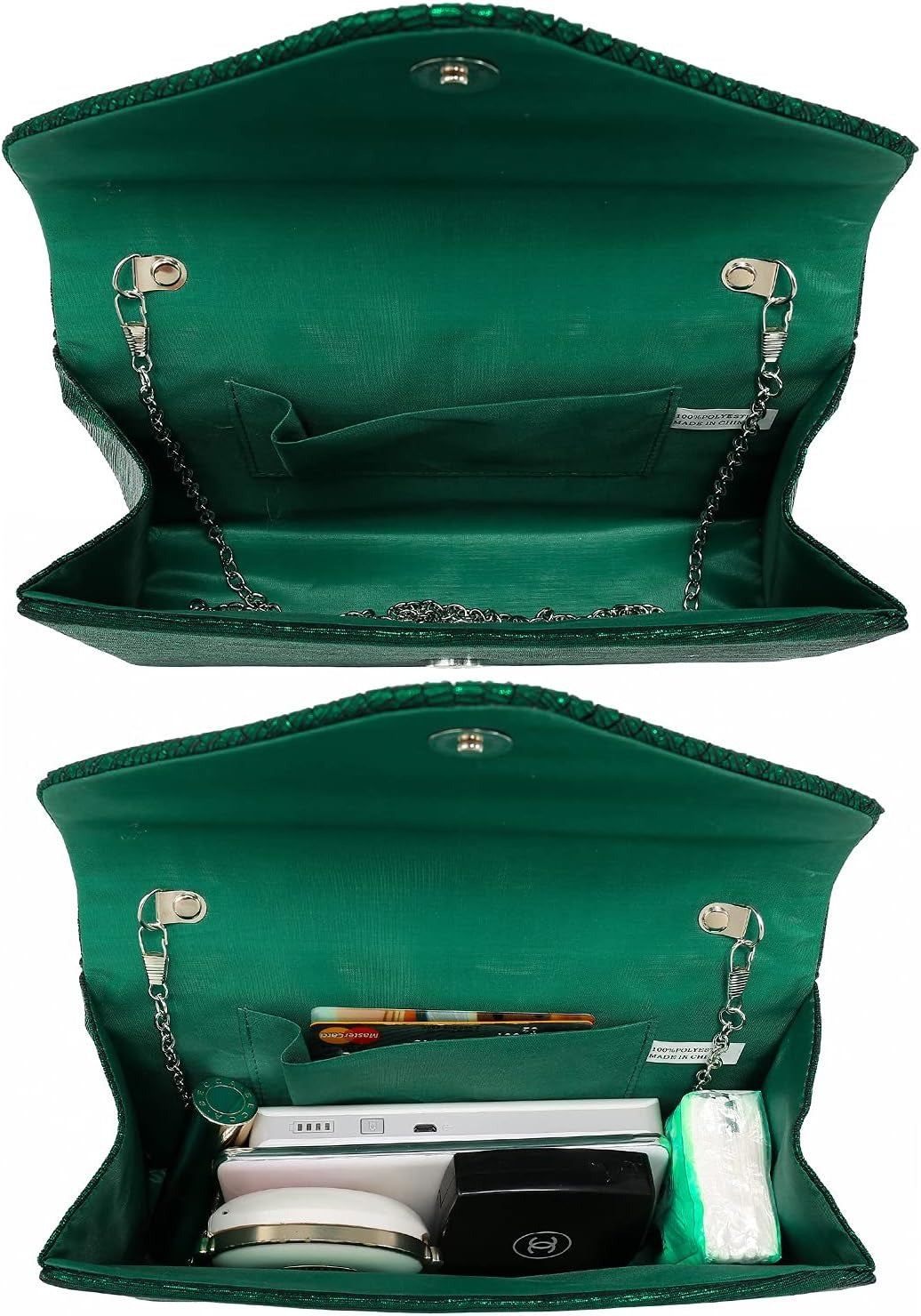 Ladies Frosted Satin Evening Clutch Purse Bag Crossbody Handbags Party Prom Wedding Envelope