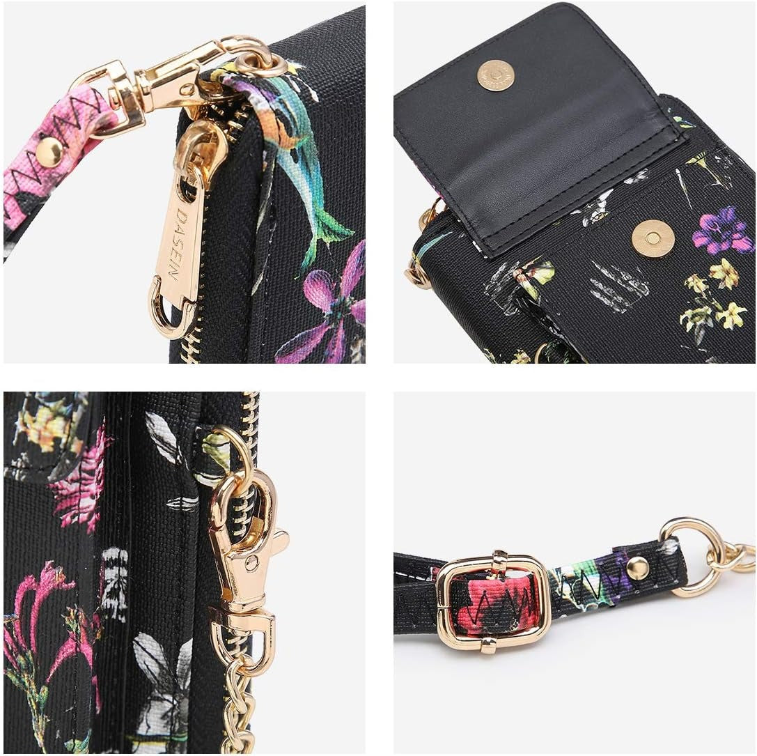 Crossbody Bag Phone Purse Handbag for Women Shoulder Bag Credit Card Wristlet Wallet with Multi Pockets