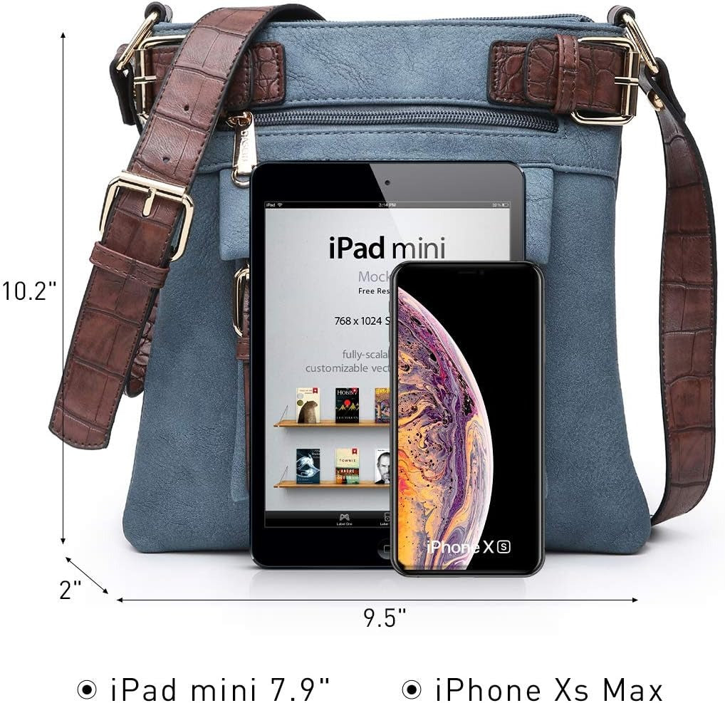 Women Lightweight Crossbody Bags Soft Vegan Leather Messenger Bag Shoulder Bag Travel Purse