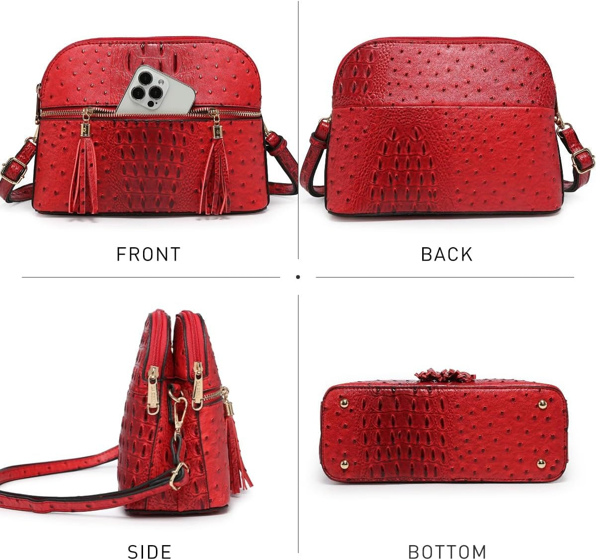 Women Tassel Zipper Pocket Crossbody Bag Shoulder Purse Fashion Travel Bag