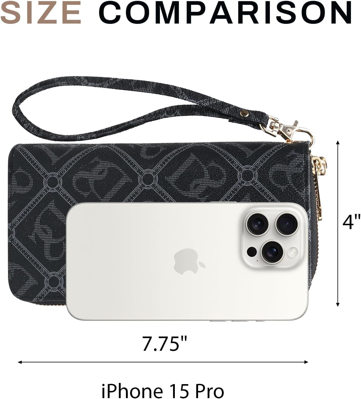 RFID Blocking Wallet Purse for Women Large Capacity Wristlet Clutch Bag Multi Card Holder Phone Case with Wrist Strap
