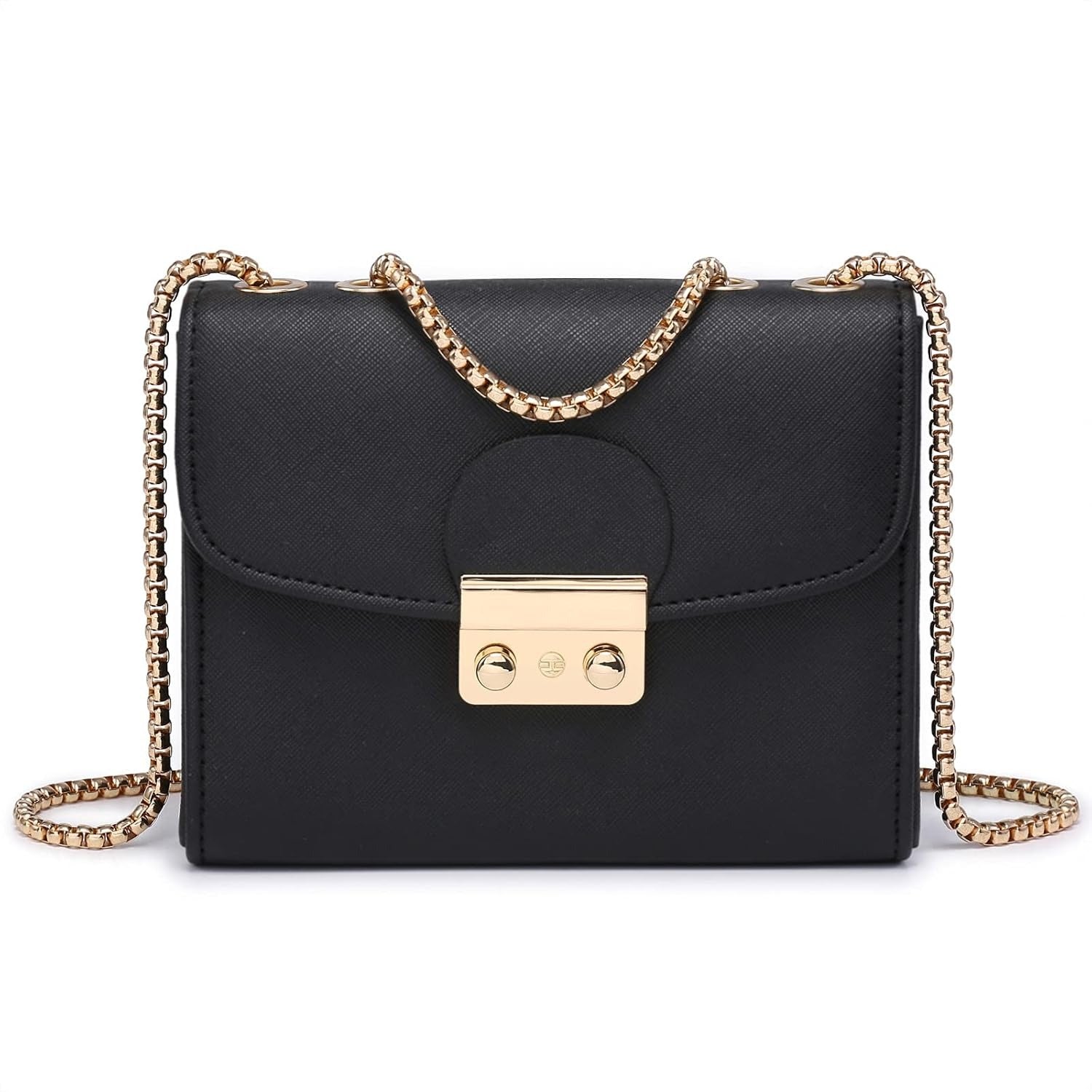Women Small Crossbody Bag Designer Evening Bag Clutch Purse Handbag for Wedding/Prom/Party with Double Chain Strap | Small, Designer