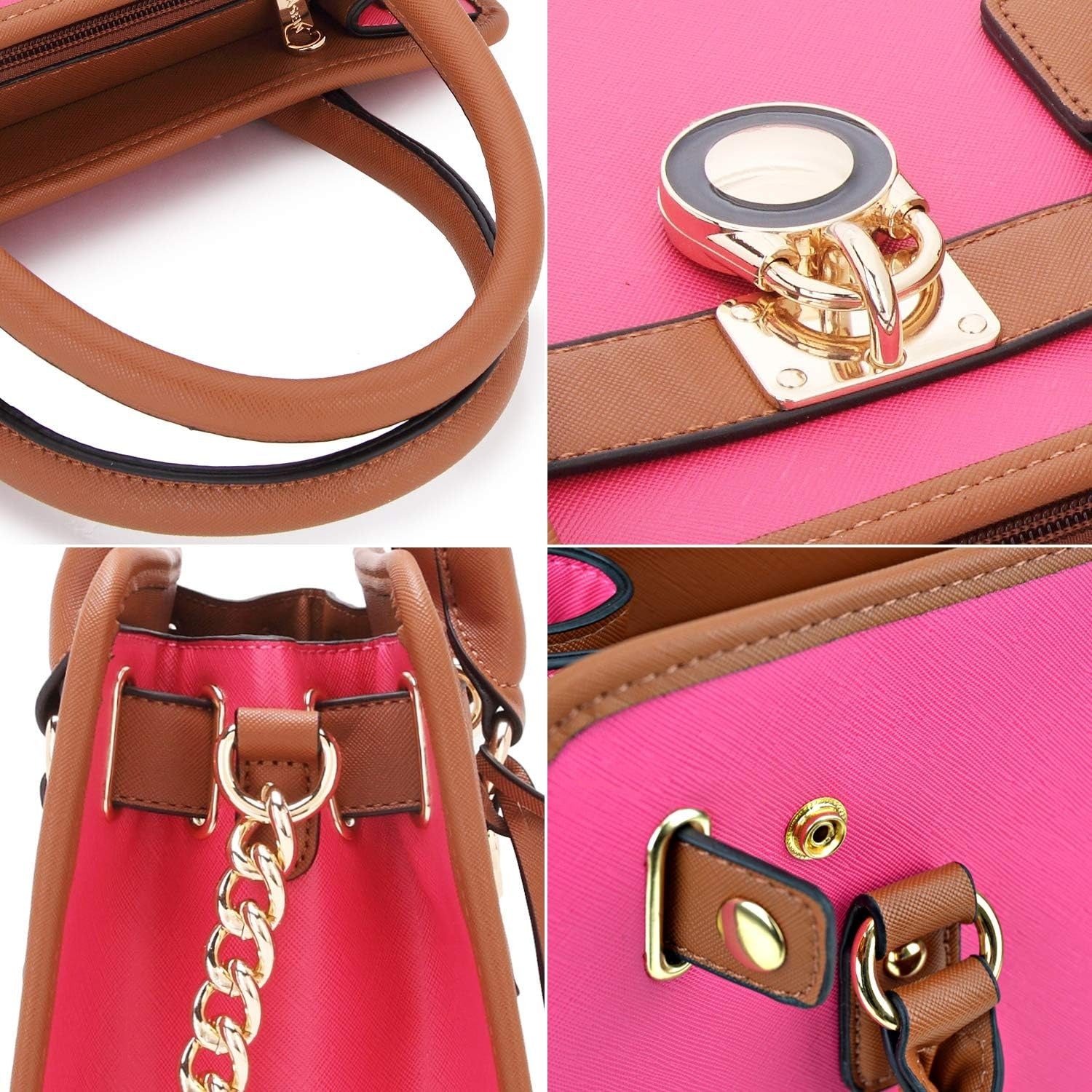 Women Handbags Top Handle Satchel Purse Shoulder Bag Hobo Bag Work Bag Set 2pcs