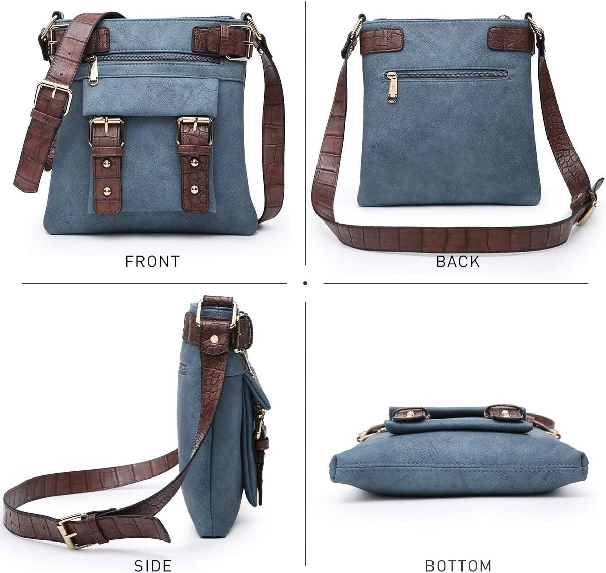 Women Lightweight Crossbody Bags Soft Vegan Leather Messenger Bag Shoulder Bag Travel Purse