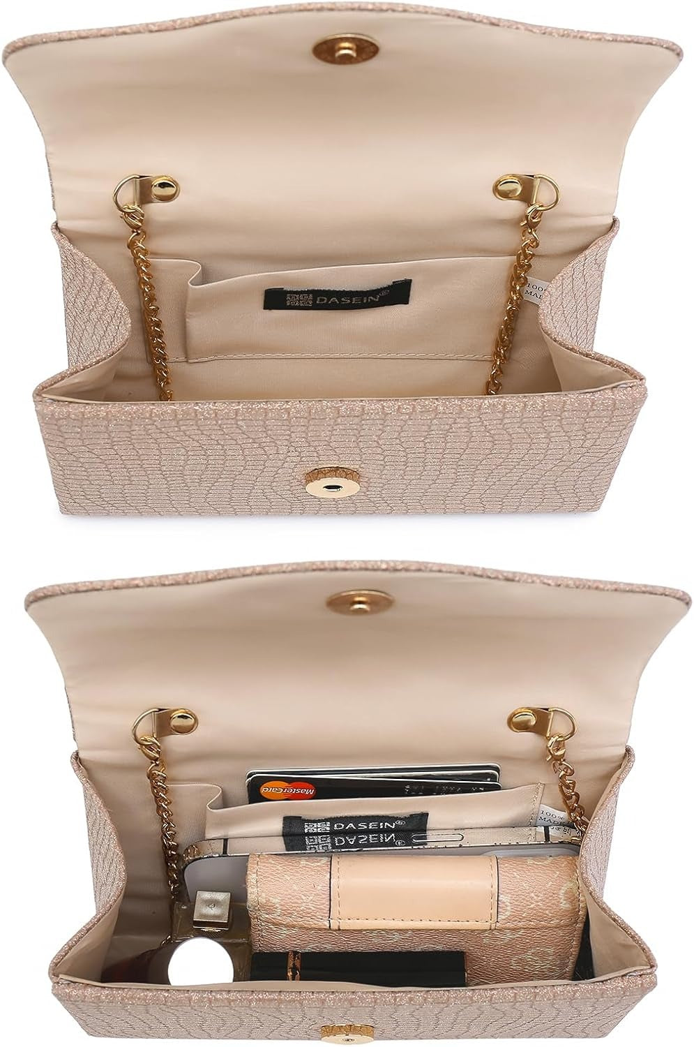 Women Sparkling Glitter Evening Handbag Top Handle Clutch Purse for Wedding Party Prom Cocktail Bridal