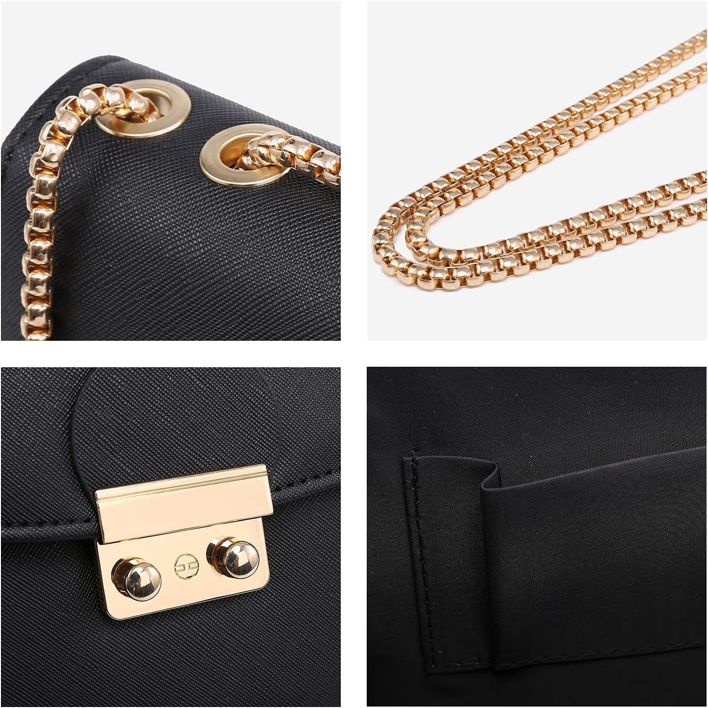 Women Small Crossbody Bag Designer Evening Bag Clutch Purse Handbag for Wedding/Prom/Party with Double Chain Strap | Small, Designer