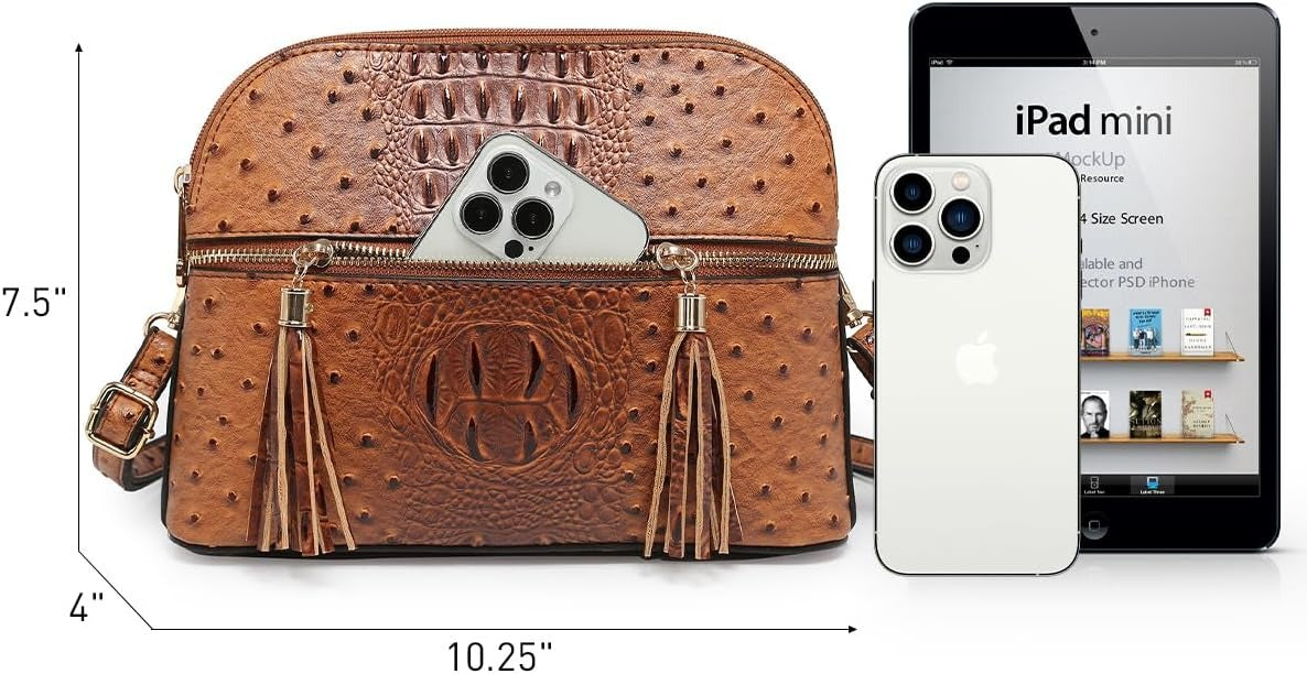 Women Tassel Zipper Pocket Crossbody Bag Shoulder Purse Fashion Travel Bag