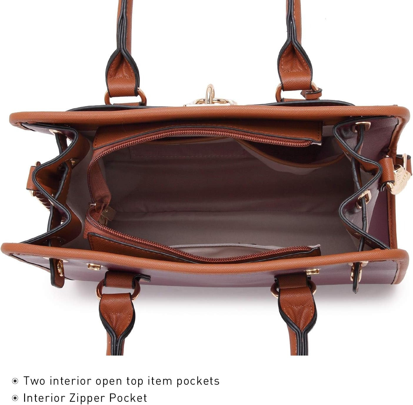 Women Handbags Top Handle Satchel Purse Shoulder Bag Hobo Bag Work Bag Set 2pcs