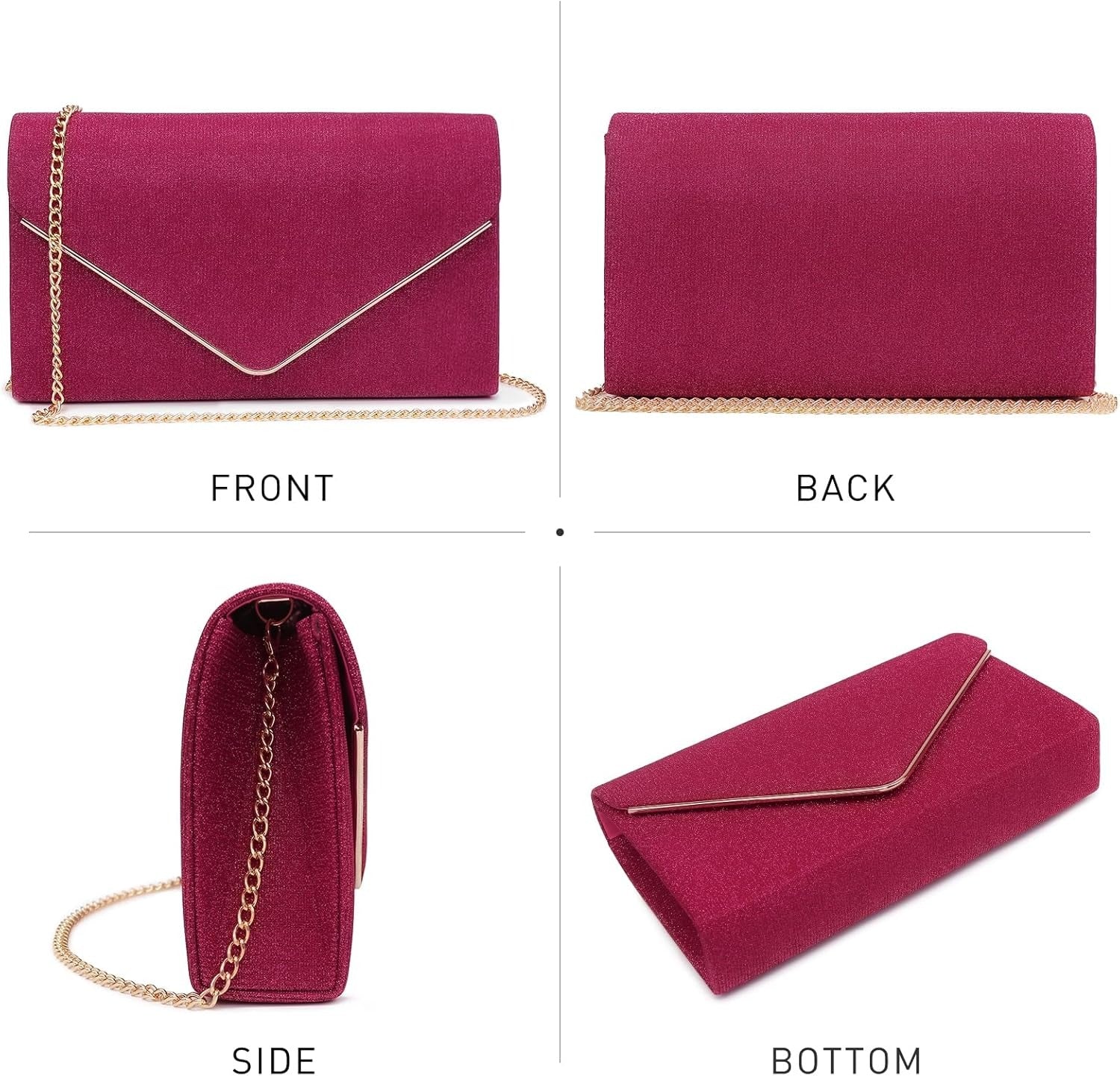 Women Glistening Clutches Handbags Evening Bags Wedding Purses Cocktail Prom Party Clutches