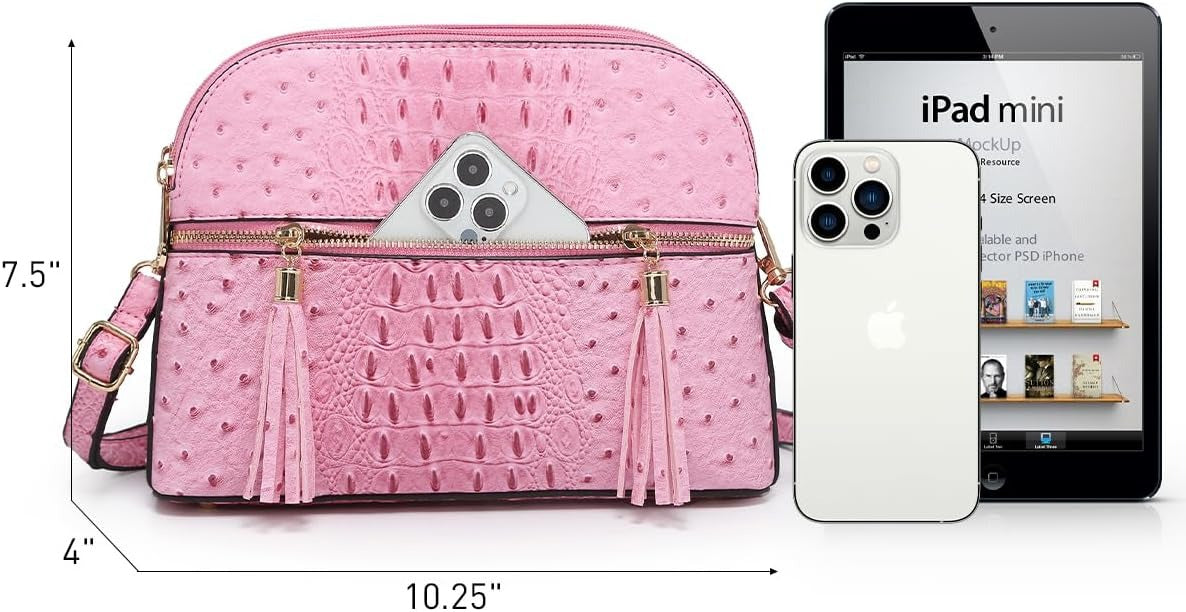 Women Tassel Zipper Pocket Crossbody Bag Shoulder Purse Fashion Travel Bag