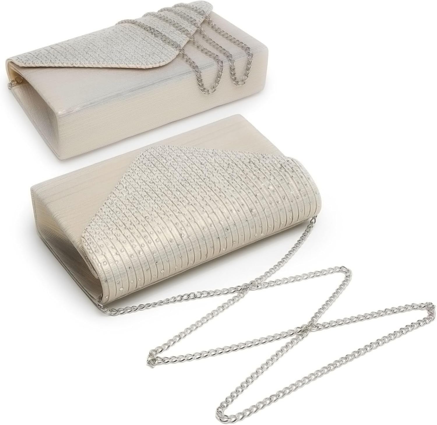 Ladies Frosted Satin Evening Clutch Purse Bag Crossbody Handbags Party Prom Wedding Envelope