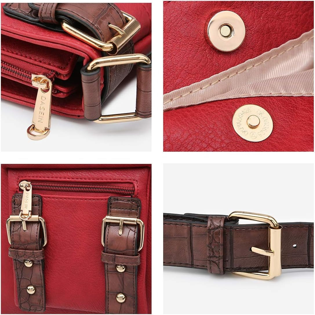 Women Lightweight Crossbody Bags Soft Vegan Leather Messenger Bag Shoulder Bag Travel Purse