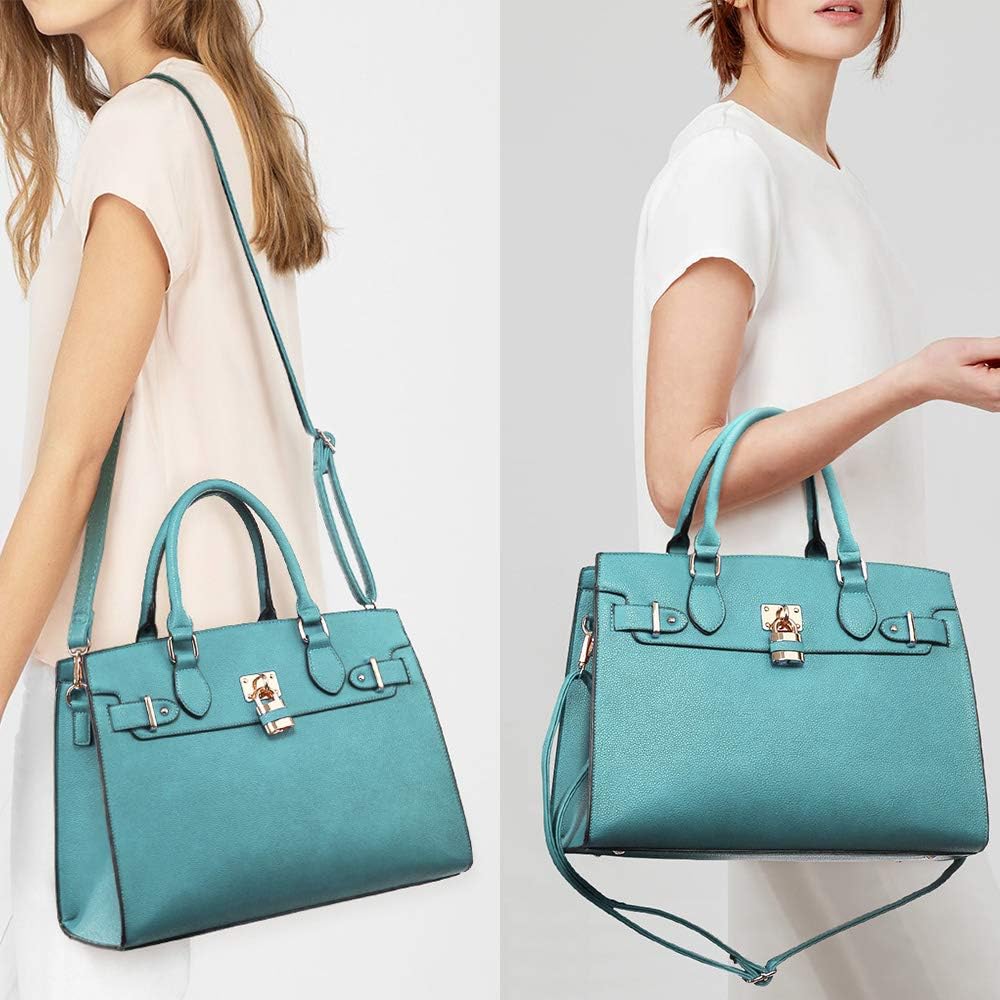 Women Handbags and Purses Ladies Shoulder Bag Top Handle Satchel Tote Work Bag with Matching Clutch