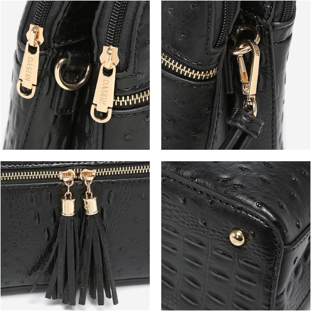Women Tassel Zipper Pocket Crossbody Bag Shoulder Purse Fashion Travel Bag