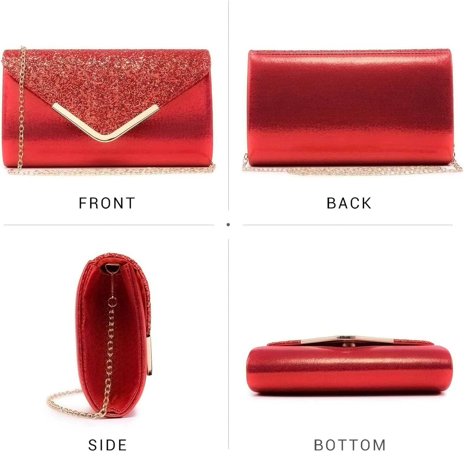Women Evening Bags Formal Clutch Purses for Wedding Party Prom Handbags with Shoulder Strap and Glitter Flap | Formal, Wedding Party, Prom, with Shoulder Strap, Glitter Flap, Formal