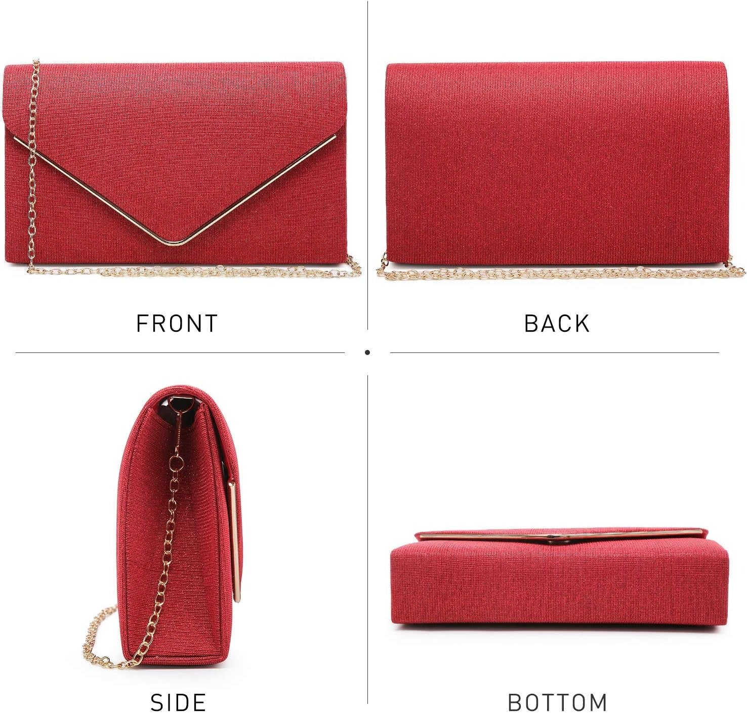 Women Glistening Clutches Handbags Evening Bags Wedding Purses Cocktail Prom Party Clutches