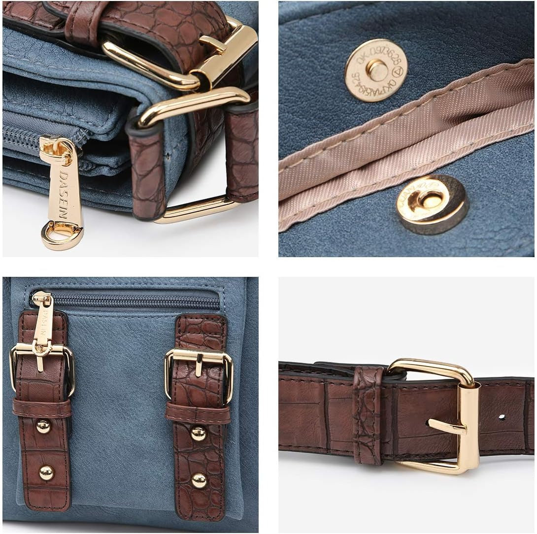 Women Lightweight Crossbody Bags Soft Vegan Leather Messenger Bag Shoulder Bag Travel Purse
