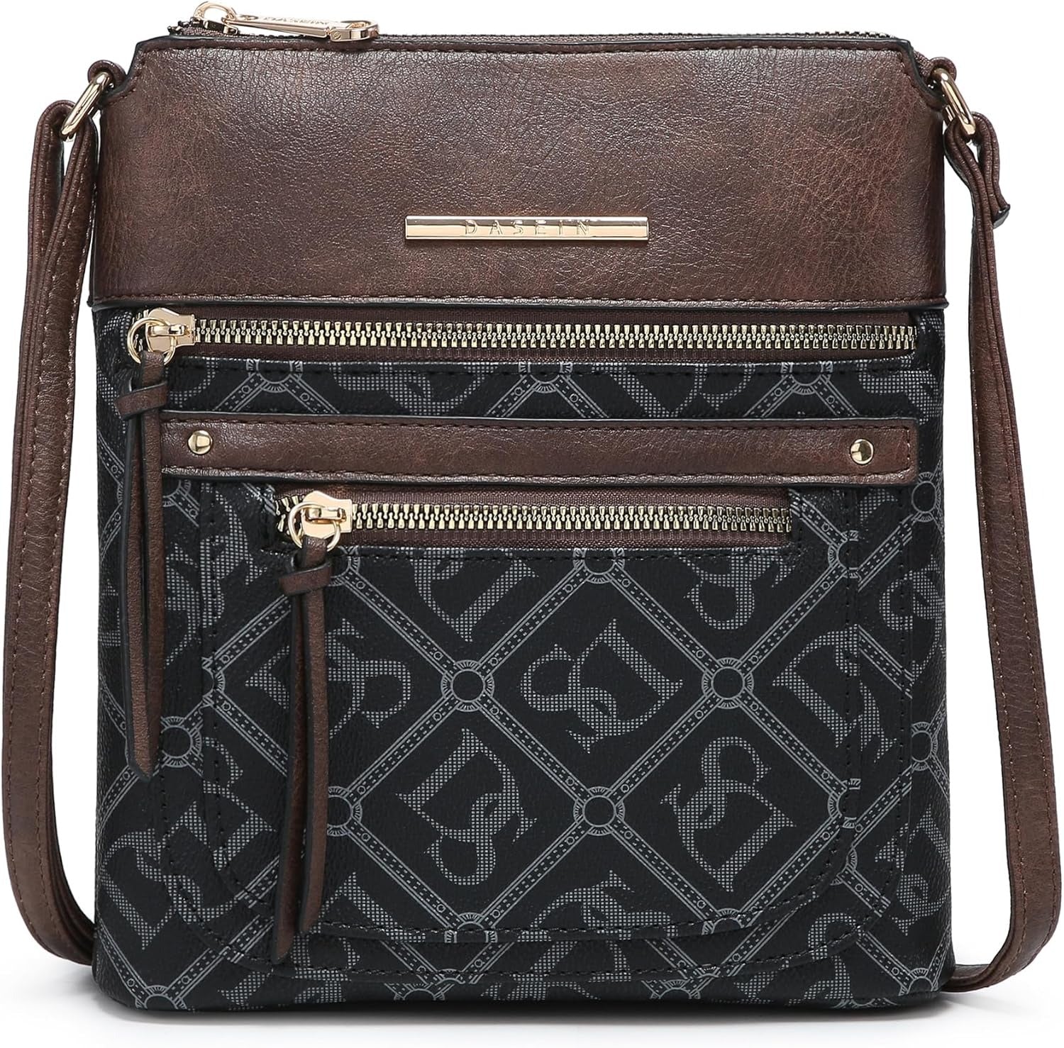 Crossbody Purse for Women Vegan Leather Shoulder Handbags Messenger Bags with Multi Zipper Pockets