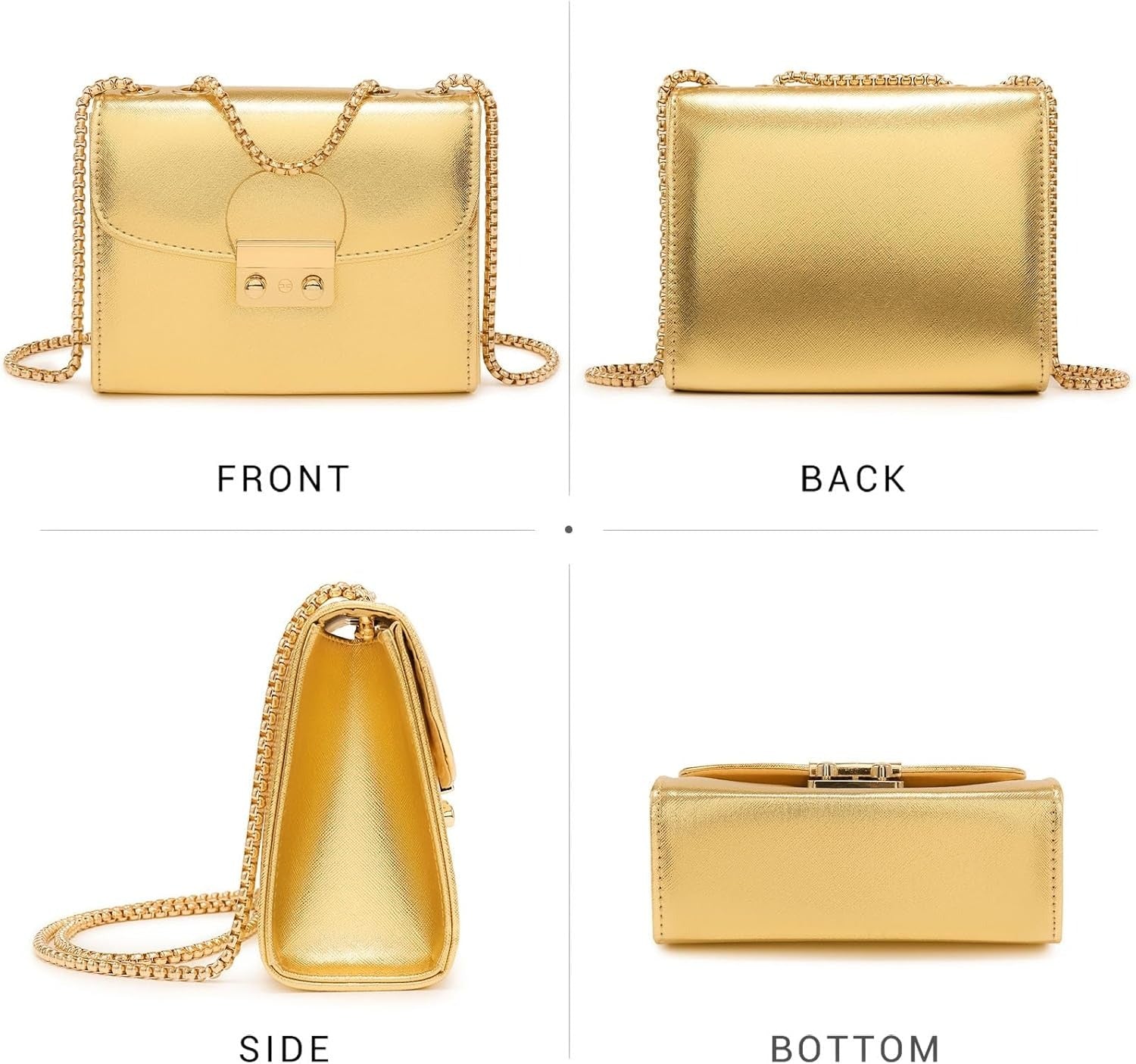 Women Small Crossbody Bag Designer Evening Bag Clutch Purse Handbag for Wedding/Prom/Party with Double Chain Strap | Small, Designer