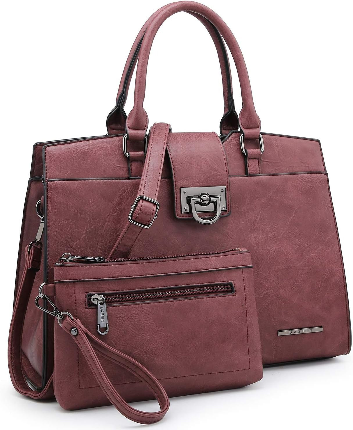 Handbags for Women Purses Monogram Satchel Purse Large Tote Ladies Handbag Shoulder Bags Top Handle Work Bag 2pcs Set