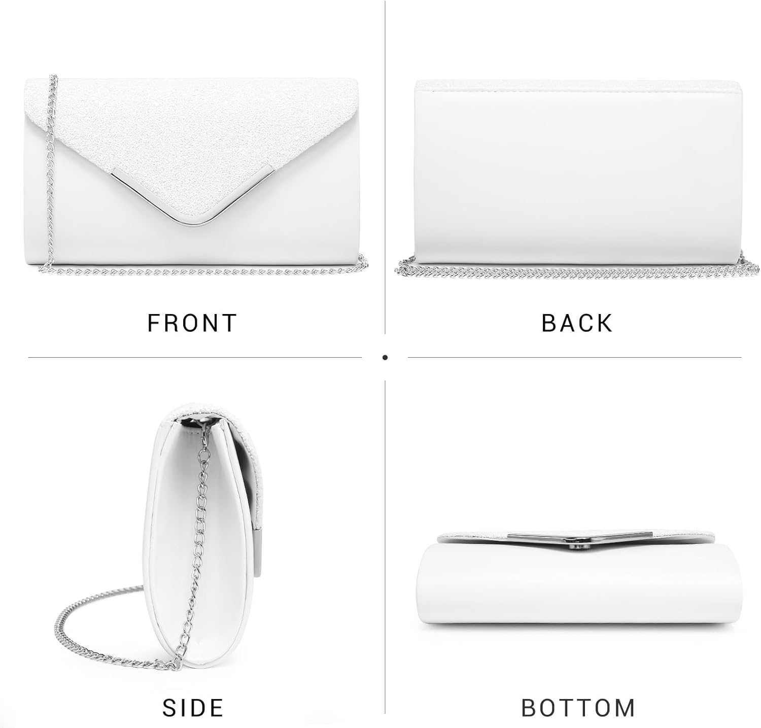 Women Evening Bags Formal Clutch Purses for Wedding Party Prom Handbags with Shoulder Strap and Glitter Flap | Formal, Wedding Party, Prom, with Shoulder Strap, Glitter Flap, Formal