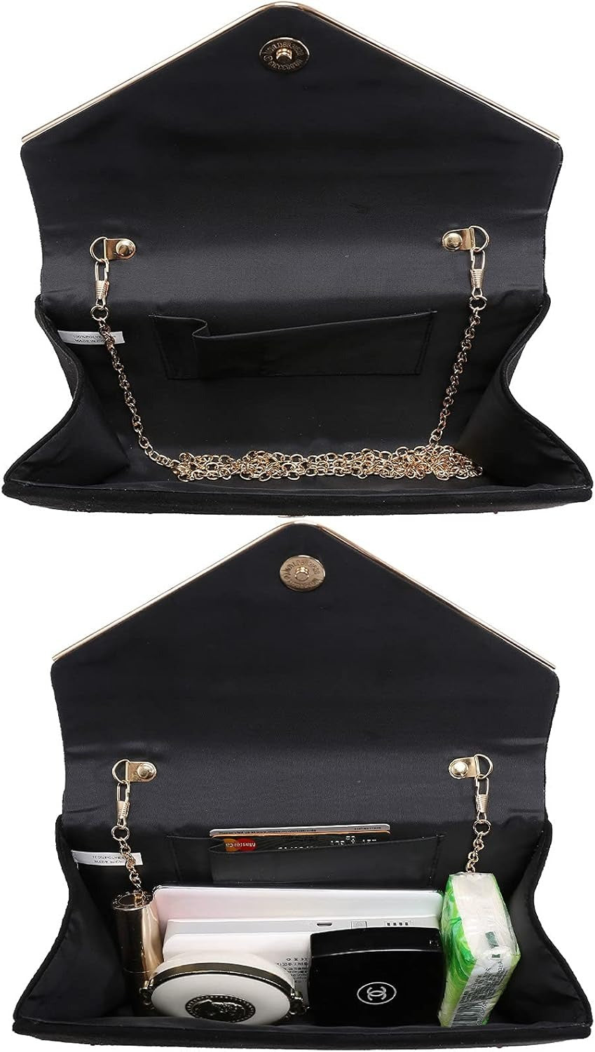 Women Rhinestone Evening Bag Faux Suede Clutch Formal Party Sparkly Purses Cocktail Wedding Handbag