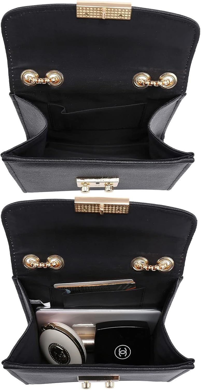 Women Small Crossbody Bag Designer Evening Bag Clutch Purse Handbag for Wedding/Prom/Party with Double Chain Strap | Small, Designer