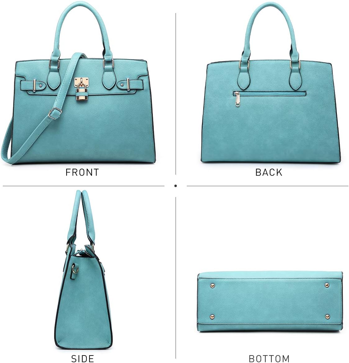 Women Handbags and Purses Ladies Shoulder Bag Top Handle Satchel Tote Work Bag with Matching Clutch