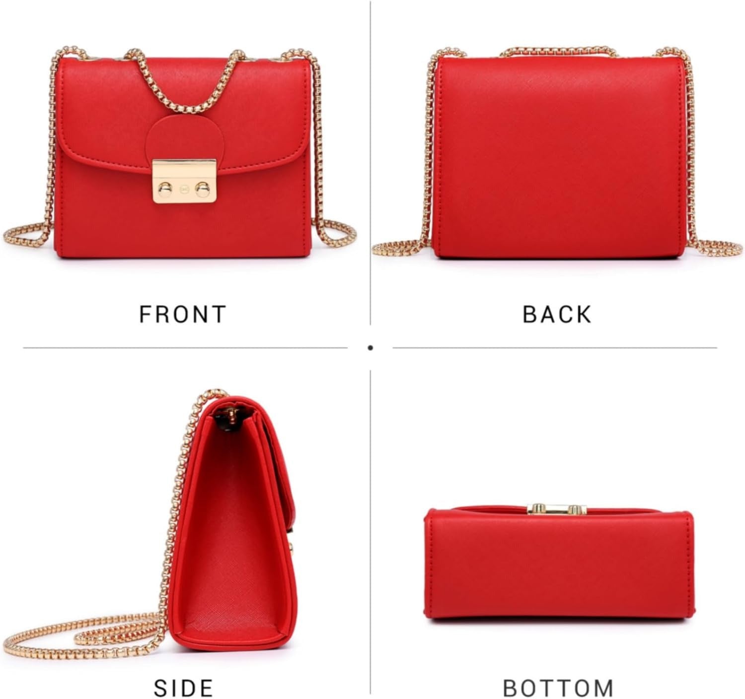 Women Small Crossbody Bag Designer Evening Bag Clutch Purse Handbag for Wedding/Prom/Party with Double Chain Strap | Small, Designer