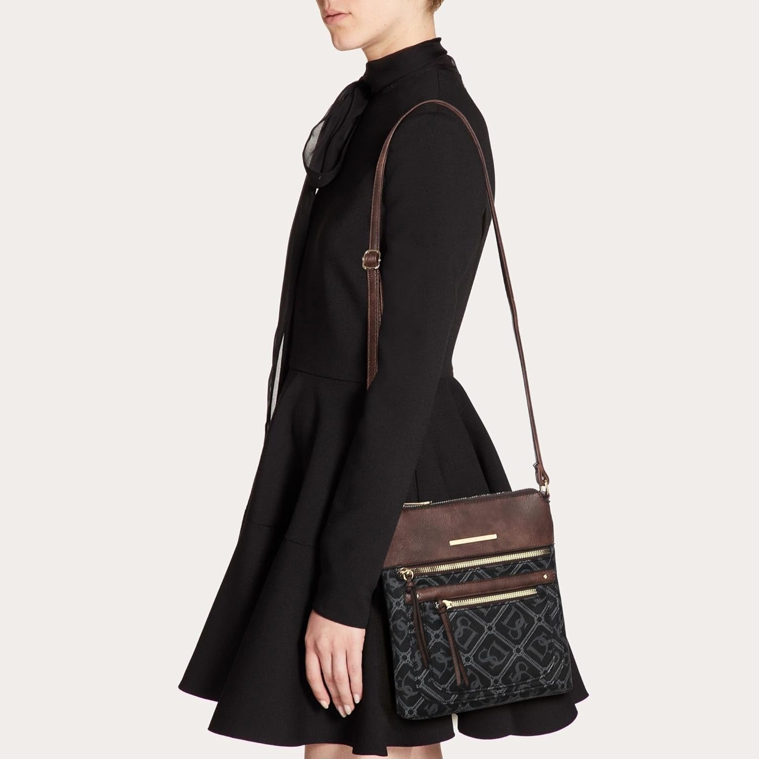Crossbody Purse for Women Vegan Leather Shoulder Handbags Messenger Bags with Multi Zipper Pockets