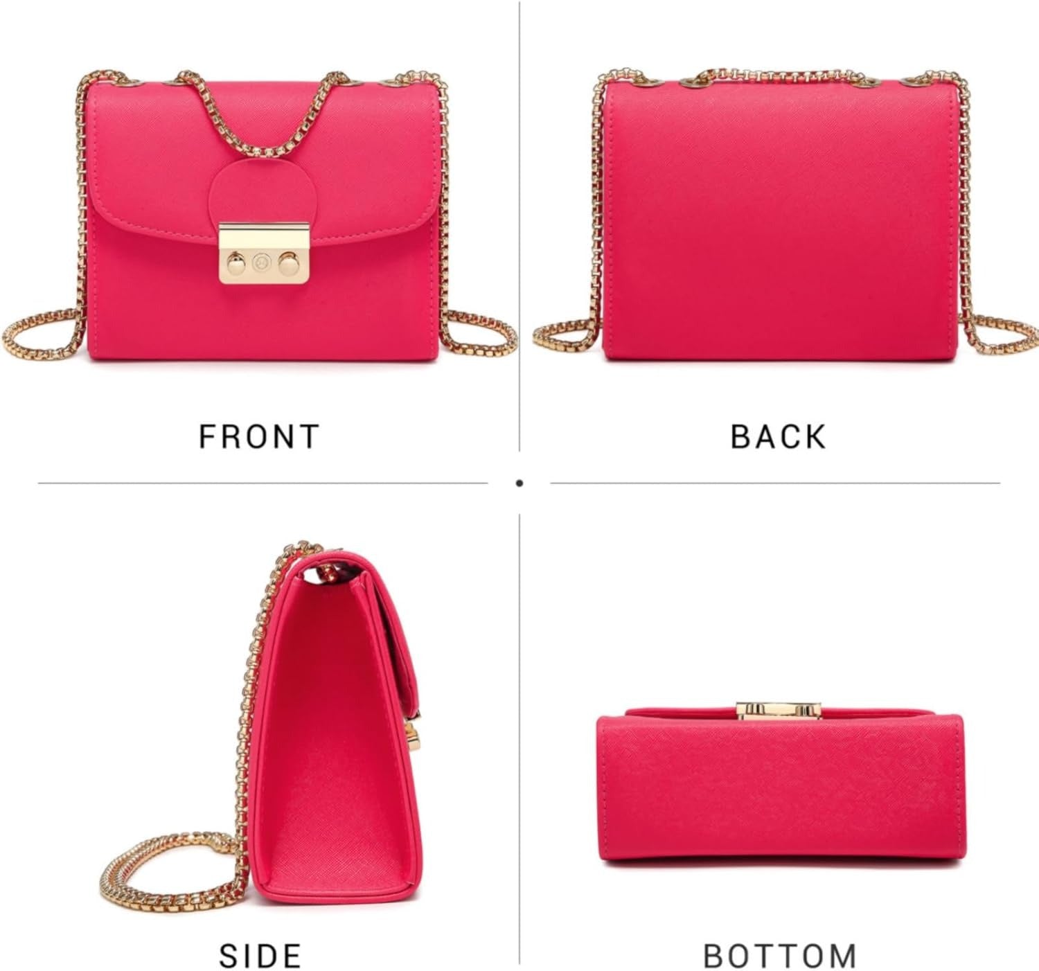 Women Small Crossbody Bag Designer Evening Bag Clutch Purse Handbag for Wedding/Prom/Party with Double Chain Strap | Small, Designer