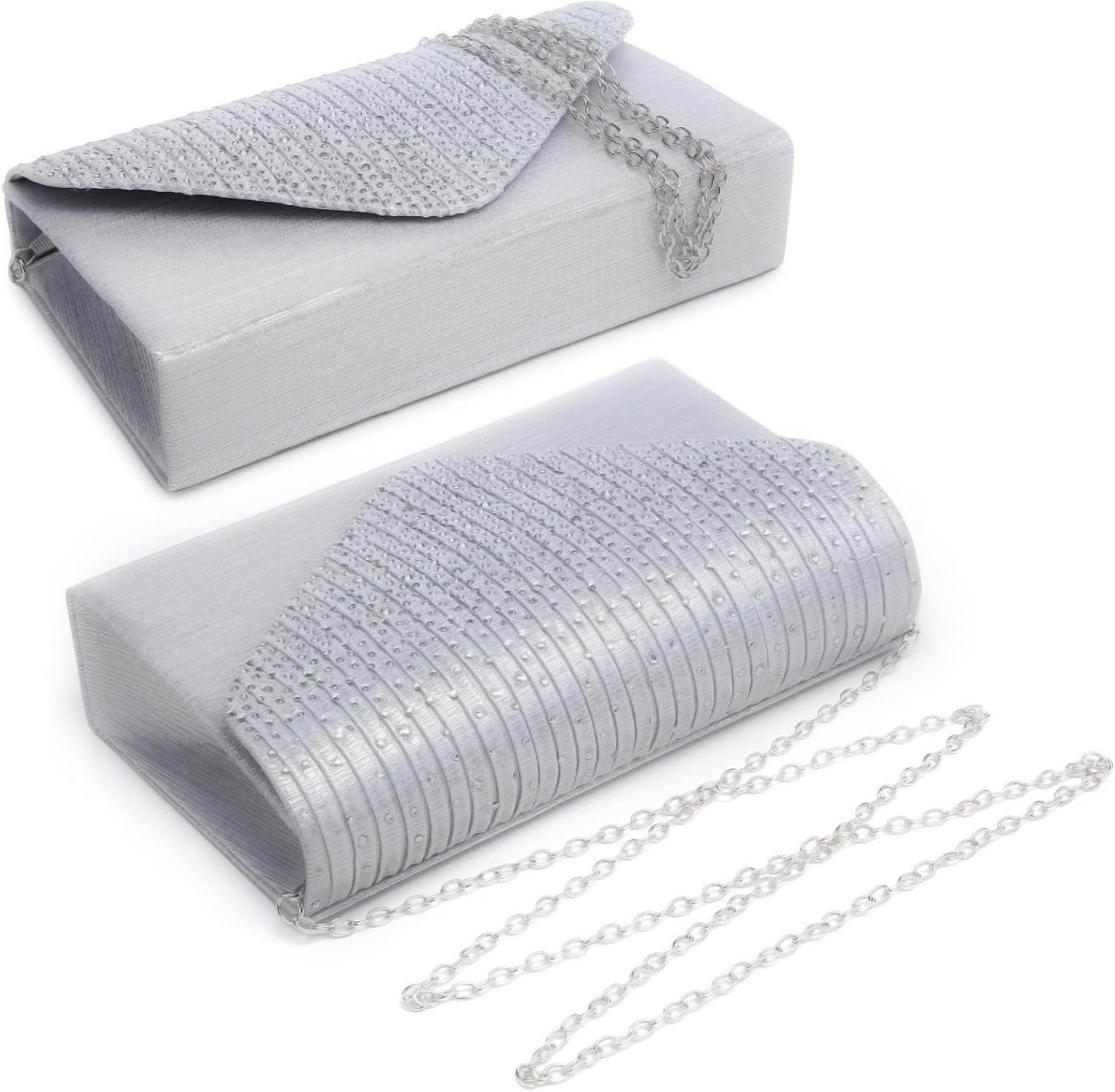 Ladies Frosted Satin Evening Clutch Purse Bag Crossbody Handbags Party Prom Wedding Envelope