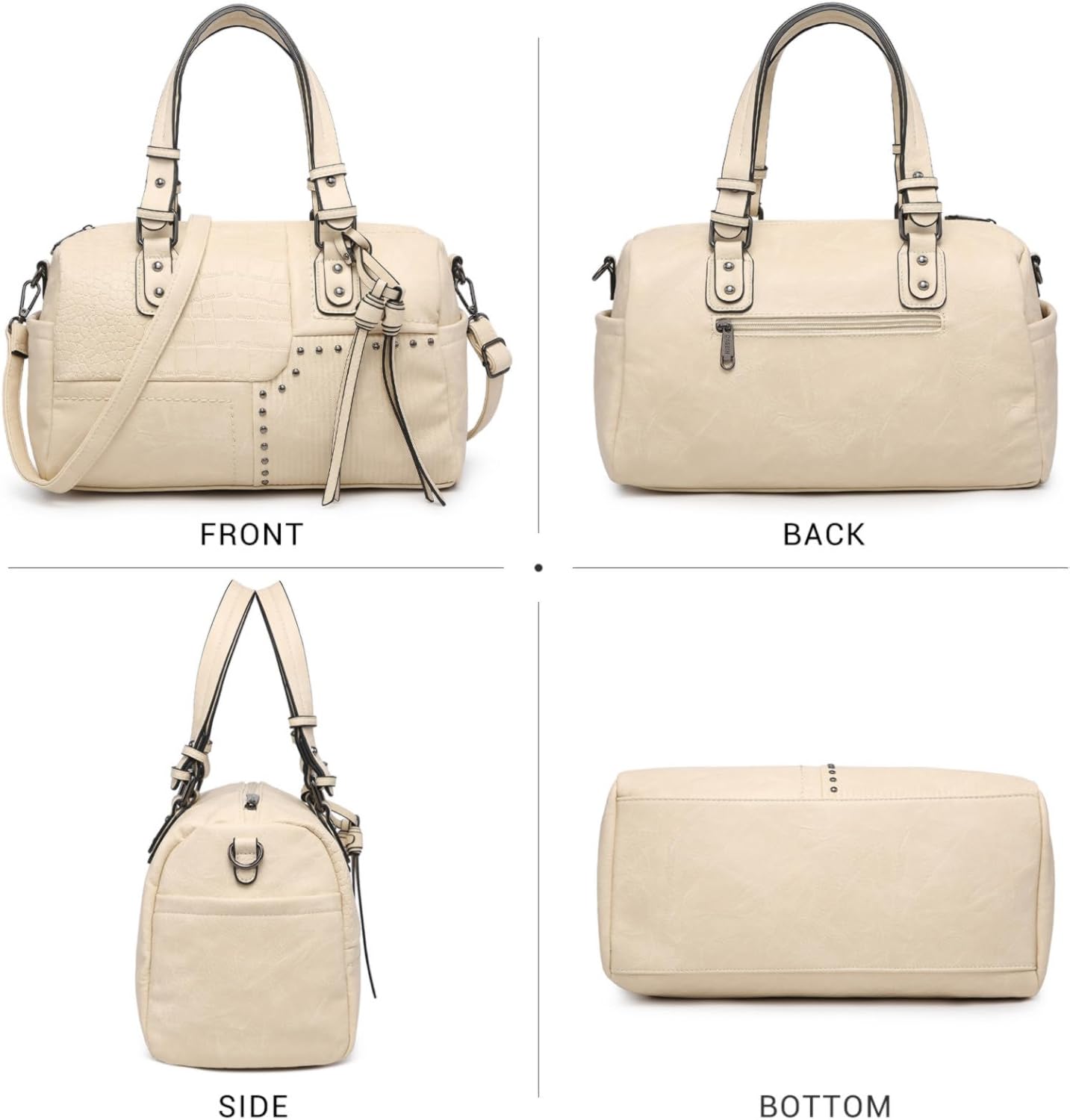 Women Soft Vegan Leather Barrel Bags Large Hobo Top Handle Work Totes Satchel Handbags Shoulder Purse