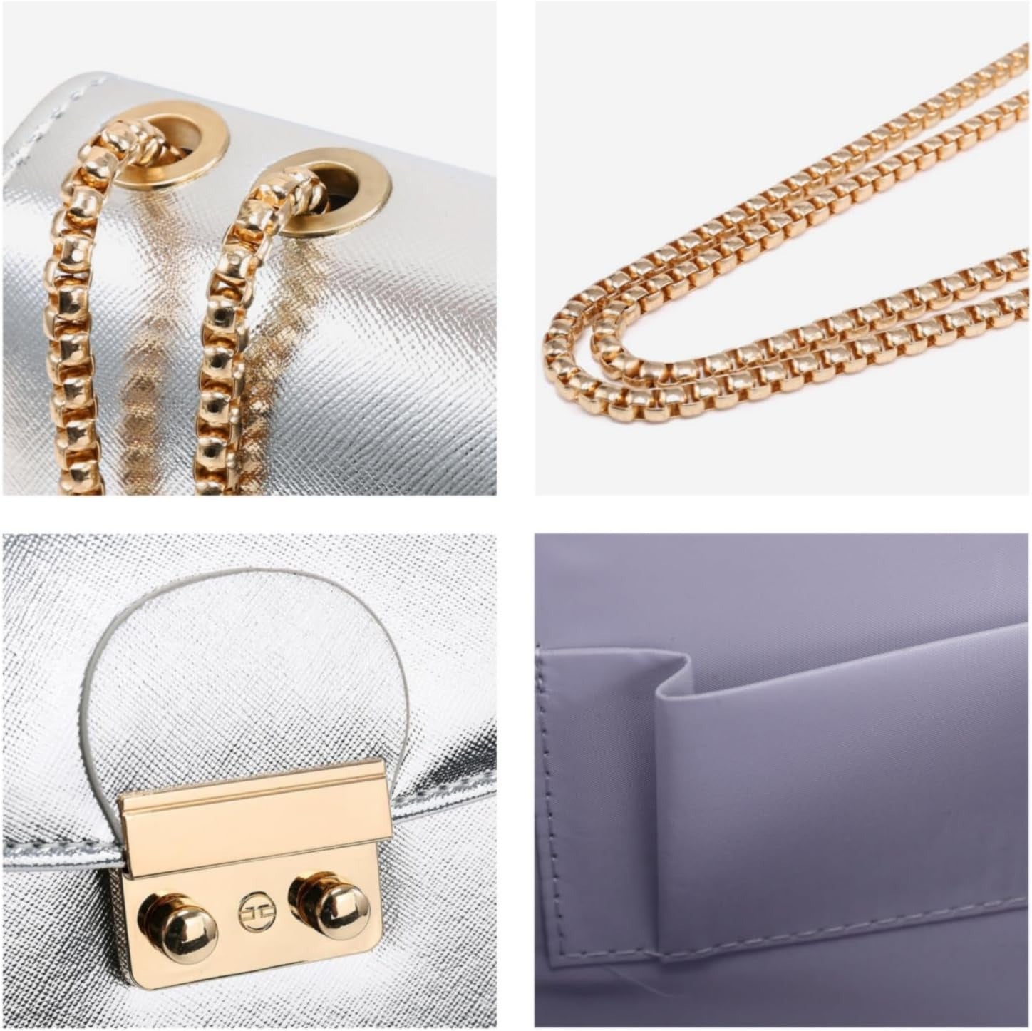 Women Small Crossbody Bag Designer Evening Bag Clutch Purse Handbag for Wedding/Prom/Party with Double Chain Strap | Small, Designer