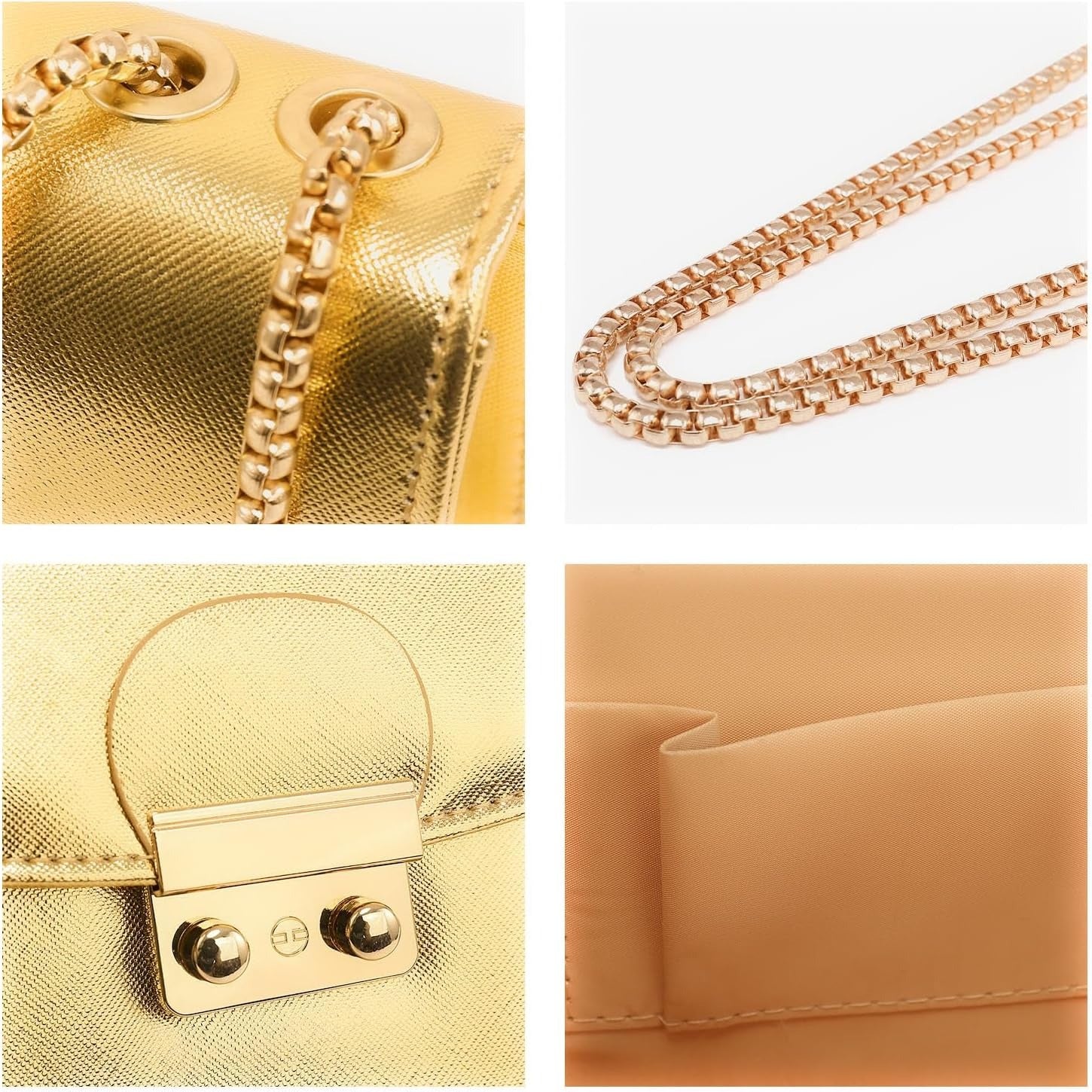 Women Small Crossbody Bag Designer Evening Bag Clutch Purse Handbag for Wedding/Prom/Party with Double Chain Strap | Small, Designer