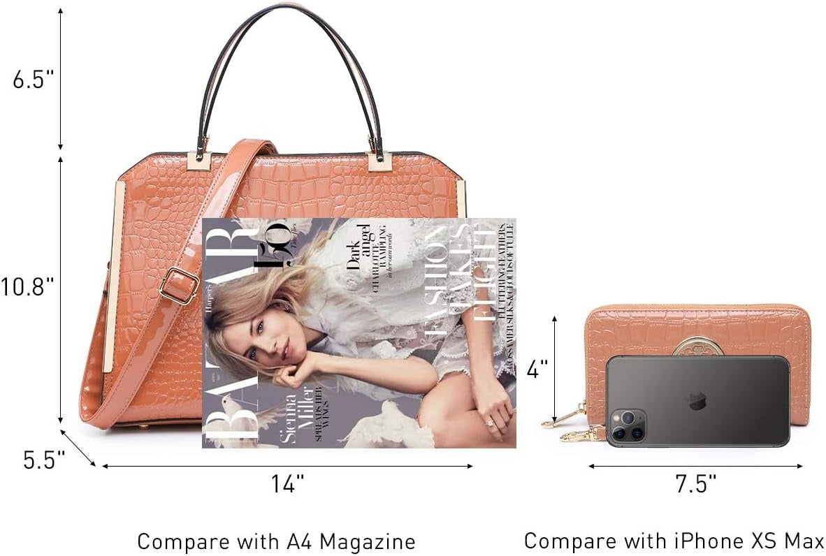 Women Purses and Handbags Top Handle Satchel Bags Large Shoulder Work Bag Tote with Wallet